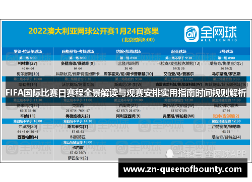 FIFA国际比赛日赛程全景解读与观赛安排实用指南时间规则解析